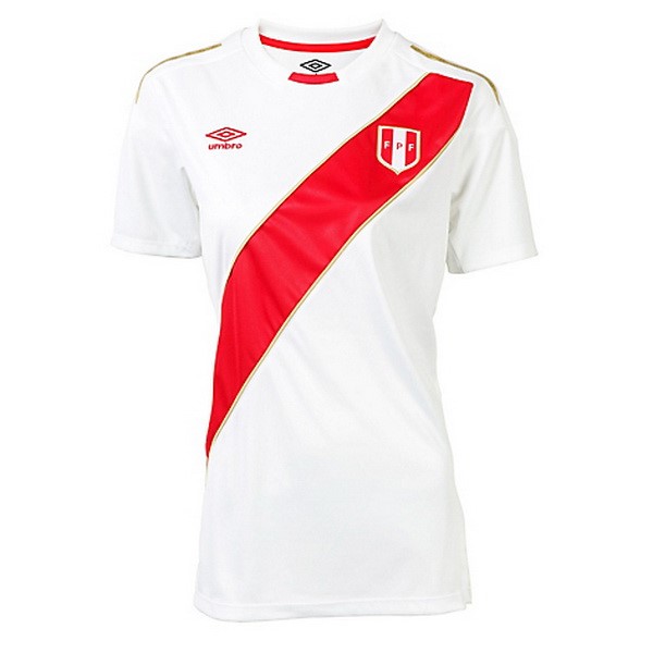 Camiseta Perú 1ª Mujer 2018 Blanco